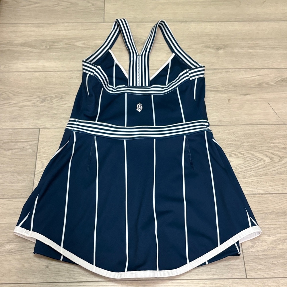 FP Movement by Free People Navy and White Striped Bodysuit - Picture 2 of 4
